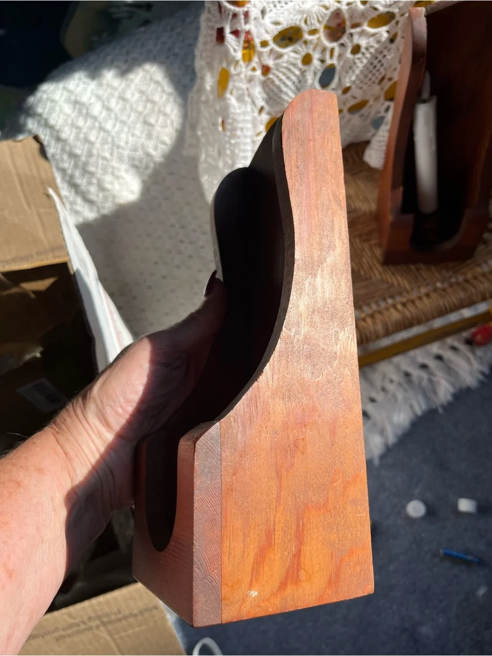 Set Colonial/Country:Farmhouse Wood Candle Wall or Mantel Sconces in Walnut